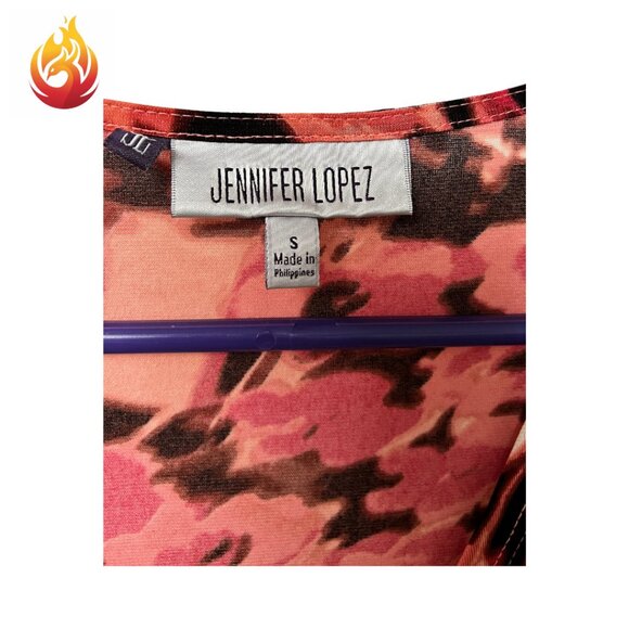 Jennifer Lopez Animal Print Asymmetrical Faux Wrap Blouse - Picture 8 of 8